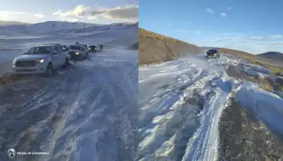 Nieve implacable en Catamarca: la ruta 43 está completamente bloqueada y hay vehículos varados
