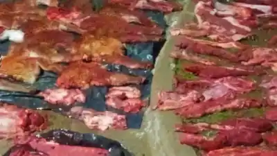 Reparaban una rueda en la ruta 3 y las manchas de sangre los delataron