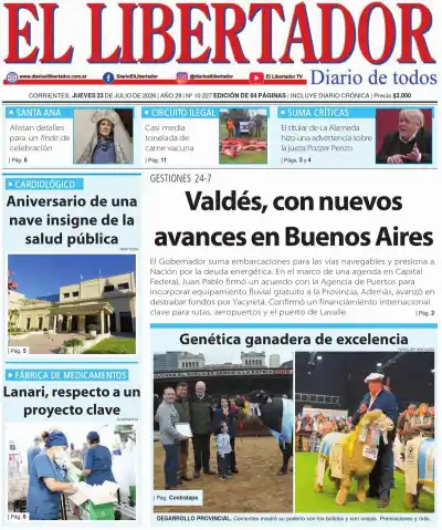 Así se publicó la edición del 23 de julio de 2026 en El Libertador