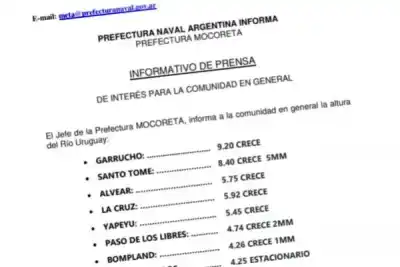 Alerta en Corrientes: el Río Uruguay sigue subiendo en siete localidades y ya preocupa a los vecinos