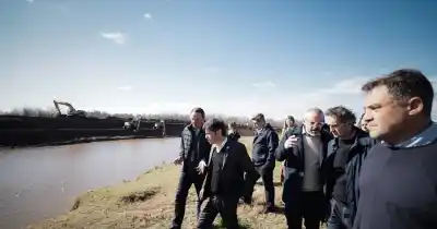 Kicillof en San Antonio de Areco: la obra que promete terminar con el miedo a las inundaciones