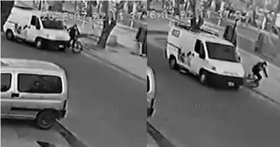 Atropelló a un ciclista y escapó: la secuencia quedó filmada en San Rafael