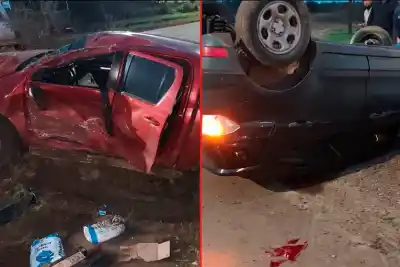 Golpe en la cabeza y hospitalización: el saldo de un choque que terminó con una camioneta volcada en Chajarí