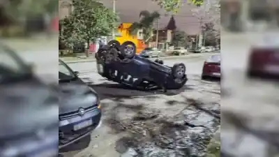 Chocó y volcó un vehículo estacionado: el conductor tenía 1.73 de alcohol en sangre