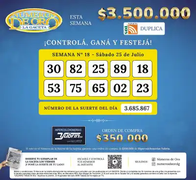 La suerte está en los números: conocé los ganadores de LA GACETA del 25 de julio