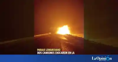 Chocaron dos camiones y se incendiaron en la Ruta 3: los conductores sobrevivieron de milagro