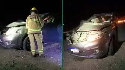 Chocaron contra un animal en la Ruta 40 y terminaron heridos: el dramático momento cerca del aeropuerto de Santa María
