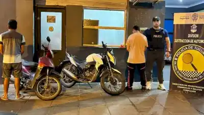 Dos hombres fueron aprehendidos en la capital tucumana al circular con motocicletas robadas
