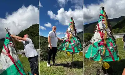 La tradición monteriza del Árbol de Navidad en el camino a los Valles cumple 12 años