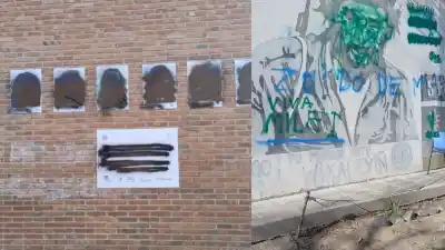 Vandalizaron murales y placas de desaparecidos en la UNCO: la indignación de la comunidad universitaria