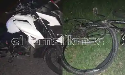 Dos heridos tras colisión entre moto y bicicleta en la Ruta 301
