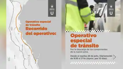 Desde el martes, cortes y desvíos por el traslado de la nueva usina