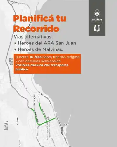 Ushuaia: por diez días habrá cortes y desvíos para descargar los componentes de la nueva usina
