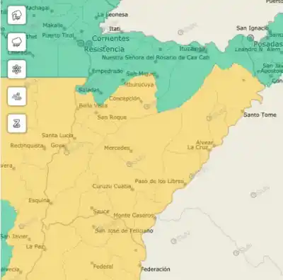 El SMN lanzó una advertencia: 14 localidades de Corrientes en alerta amarilla por tormentas