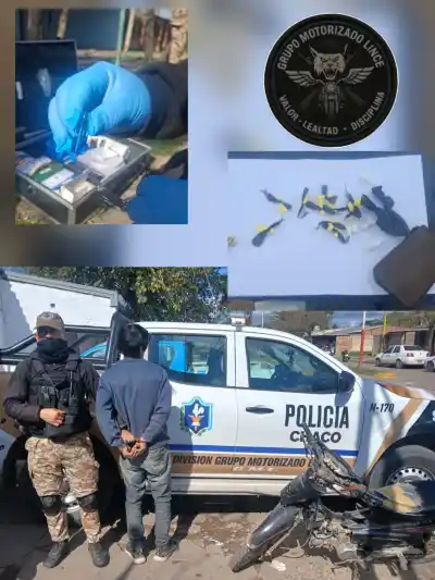 Iba en moto y lo que le encontraron lo mandó directo a la cárcel