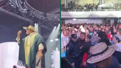 Pelea entre el público interrumpió el show de Lázaro Caballero en el Poncho y el artista tuvo que intervenir