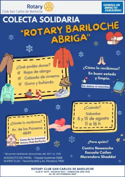Lanzan colecta de ropa y calzado en Bariloche: ¿cómo donar y quiénes recibirán la ayuda?