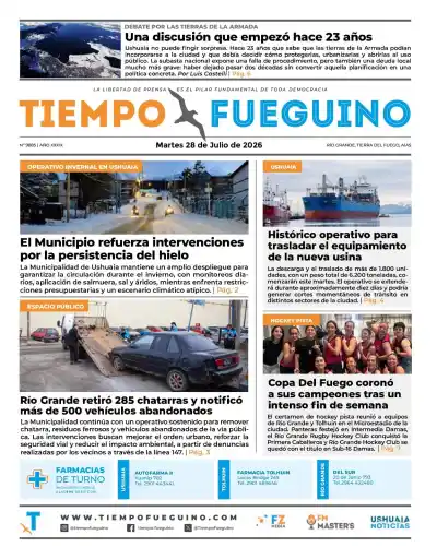 La tapa del martes que todos esperaban: ¿qué dice la portada de Tiempo Fueguino?