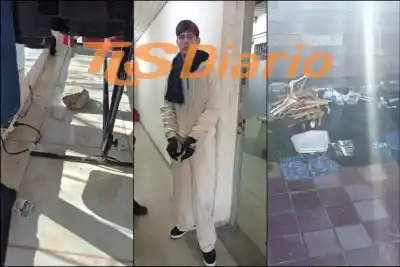 Rompió una vidriera a pedradas y escapó con prendas: lo atraparon a pocas cuadras