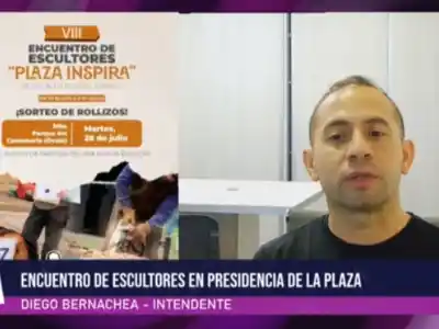 VIII Encuentro de Escultores en Presidencia de La Plaza: transforman rollizos de urunday en obras de arte