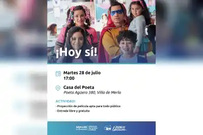 Última función del cine de vacaciones: ¿qué película se proyecta gratis en Merlo?