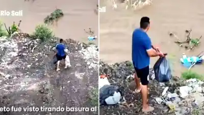 Identifican a un tucumano que arrojó basura al Río Salí y deberá ir al Tribunal de Faltas