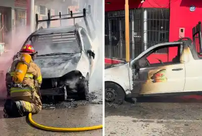 El insólito incendio que alarmó a todo Aguilares: una camioneta de EDET ardía en plena calle San Martín