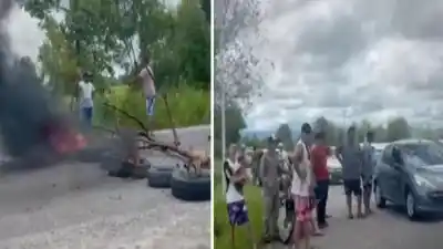 Vecinos de Simoca cortan la Ruta 325 con fuego tras inundaciones que los afectan hace días