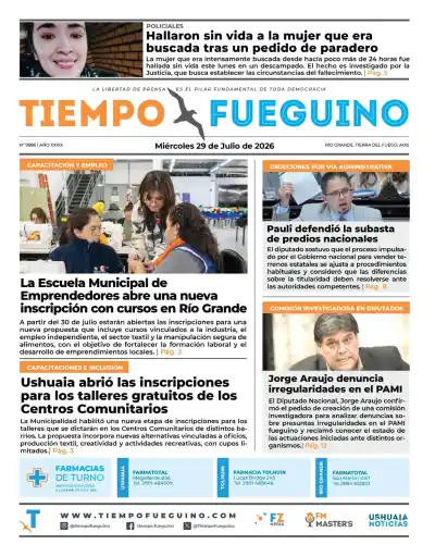 La tapa del miércoles que todos esperaban: lo que esconden las páginas de Tiempo Fueguino