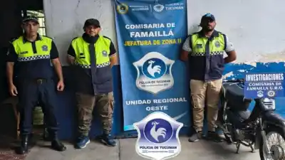 Recuperan en Famaillá una moto robada en Monteros tras un patrullaje preventivo