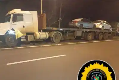 Iba por la Ruta 12 con un auto robado y un pedido de captura: lo que la policía encontró en el camión