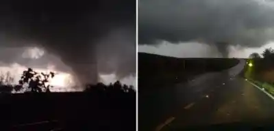 Furia de la naturaleza: un tornado arrasó Brasil a solo 80 km de Misiones y dejó heridos