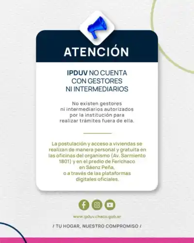 Alerta del IPDUV: no hay gestores autorizados para tramitar viviendas en Chaco