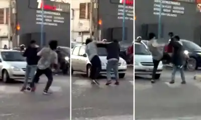 Automovilista y limpiavidrios se agarraron a golpes en pleno centro tucumano y todo quedó filmado