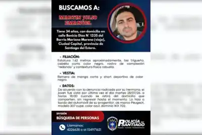 Salió de su casa en un auto familiar y nunca volvió: buscan a un hombre de 34 años en el sur de la Capital