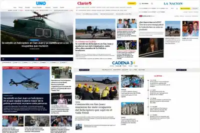 Así reaccionaron los grandes medios del país ante la tragedia aérea en Valle Fértil