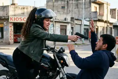 Iban en moto y ella sacó un arma: la amenaza que terminó en la comisaría
