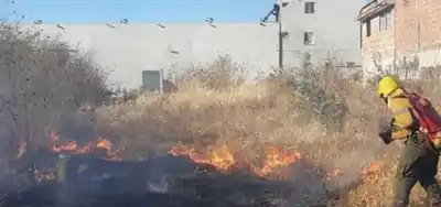 Fuego cerca de una planta de gas: lo que vieron los policías en plena madrugada