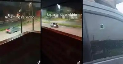 VIDEO: Le partieron el vidrio a un auto en plena avenida 7 y el ataque quedó filmado