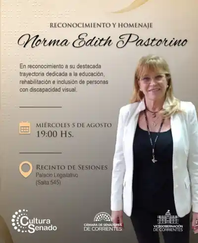 El Senado distinguirá a la docente que transformó la educación para ciegos en Corrientes
