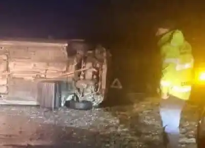 Volcó en la Ruta 3 por la escarcha: el dramático momento que vivió un conductor que iba a Comodoro