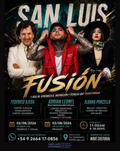 Barbería y estilismo de élite: 'Fusión' llega a San Luis con figuras nacionales y tecnología única