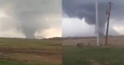 Video: un tornado sorprendió en una zona rural de Santa Fe y dejó imágenes impactantes