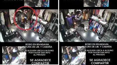 Asaltaron un local de ropa en Rivadavia y el video de las cámaras dejó a todos helados