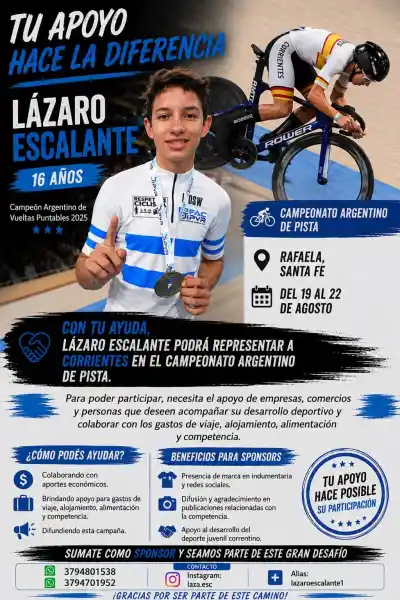 Un pibe de 16 años, campeón argentino, busca sponsors para ir por otro título: cómo ayudarlo