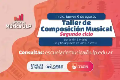 Músicos de San Luis: ya está abierta la inscripción al Taller de Composición Musical