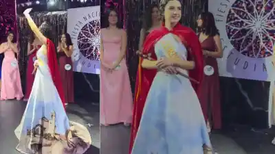 El vestido que emocionó a todos: la reina saliente de Córdoba se despidió con un homenaje a Jujuy