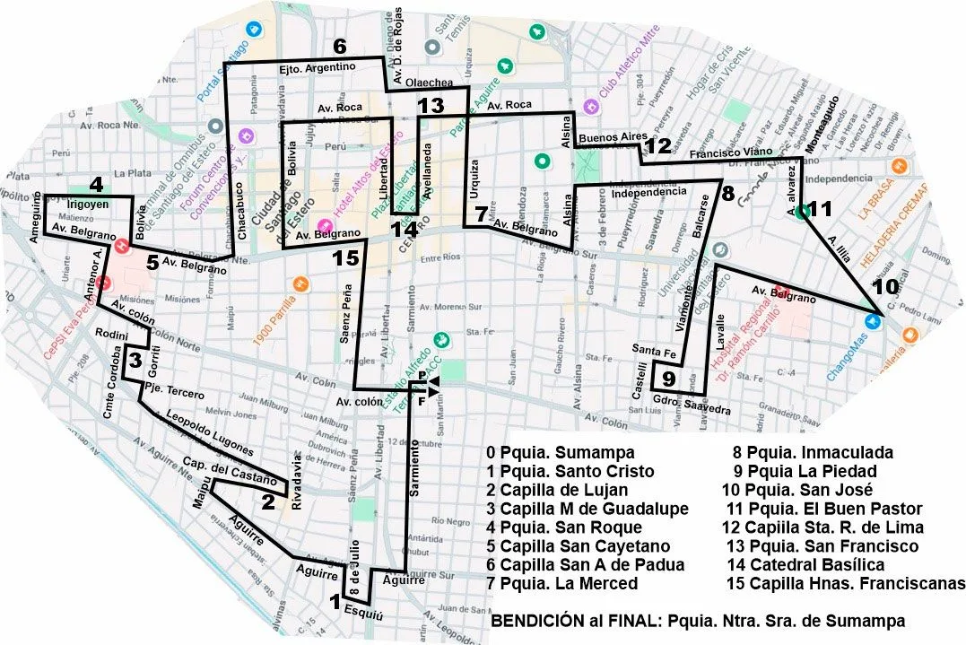 Recorrido del Vía Crucis en bicicleta