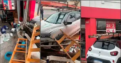 Un auto terminó adentro de una pinturería en La Plata: el insólito motivo
