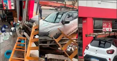Un auto terminó incrustado en una pinturería de 1 y 42: el insólito motivo
